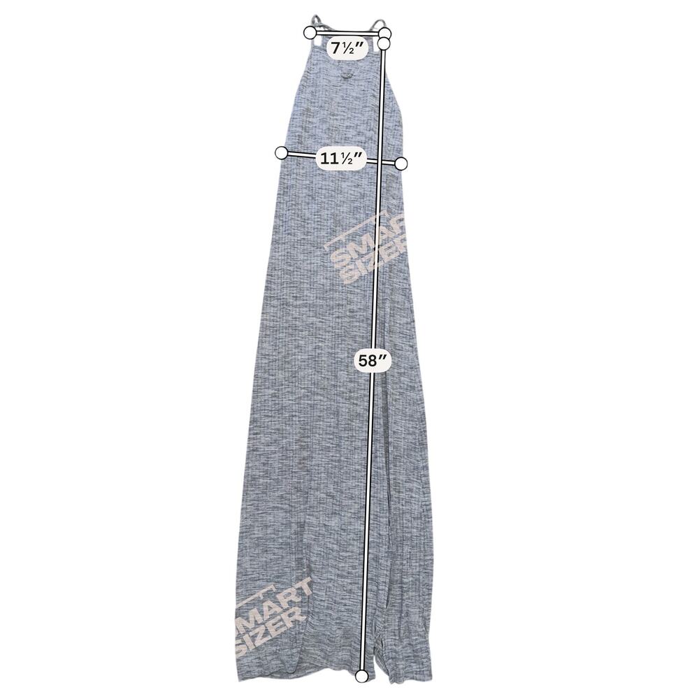 American Eagle Ribbed Maxi Dress Small Long Gray Minimal Coastal Soft Stretch - Picture 8 of 8